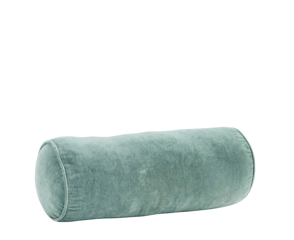 Dusty Green Velvet Bolster Cushion