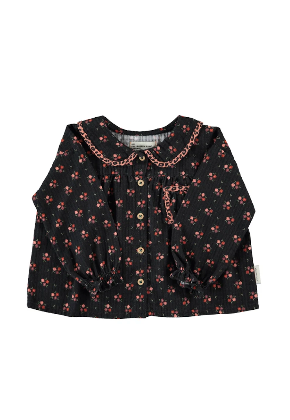 Black Floral Peter Pan Collar Blouse