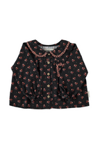 Black Floral Peter Pan Collar Blouse