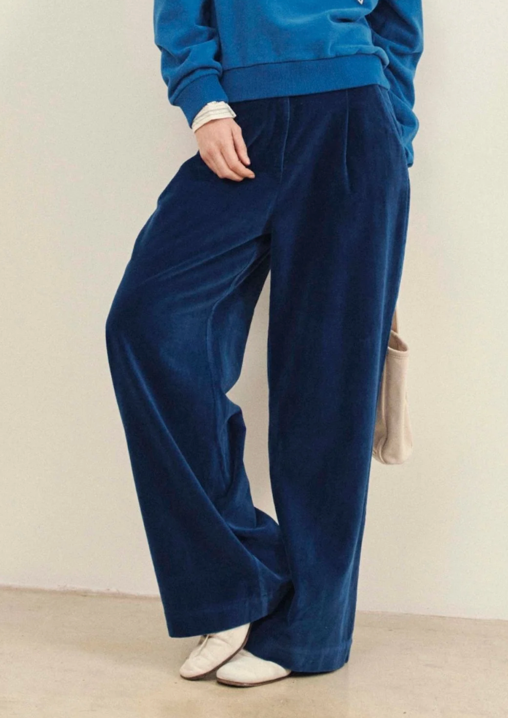 Royal Blue Velvet Trousers