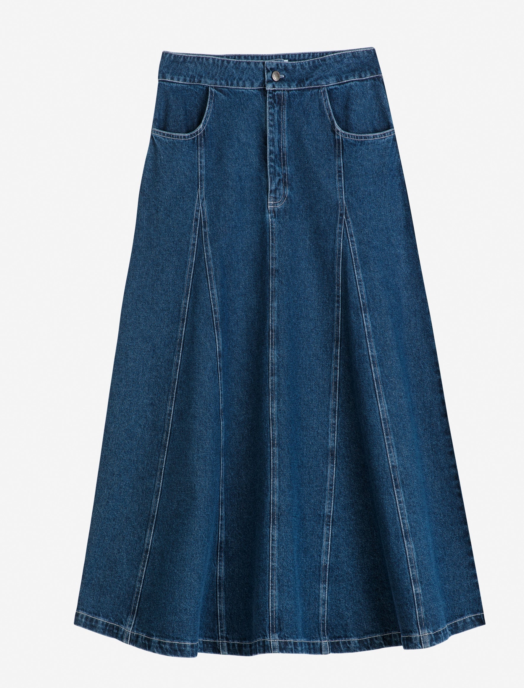 Denim Panelled Skirt