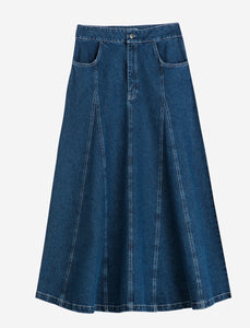 Denim Panelled Skirt