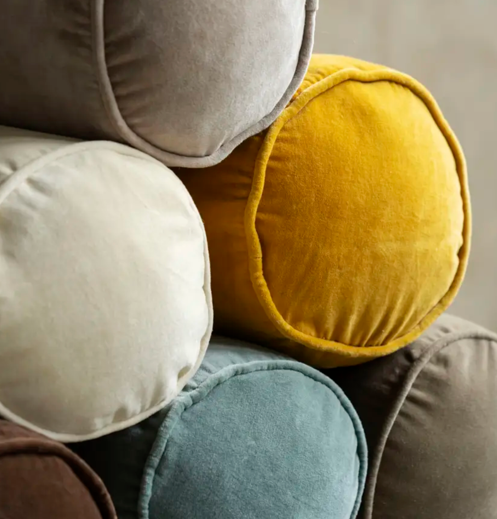 Dusty Green Velvet Bolster Cushion
