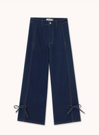 Lace Cutlines Denim Trousers