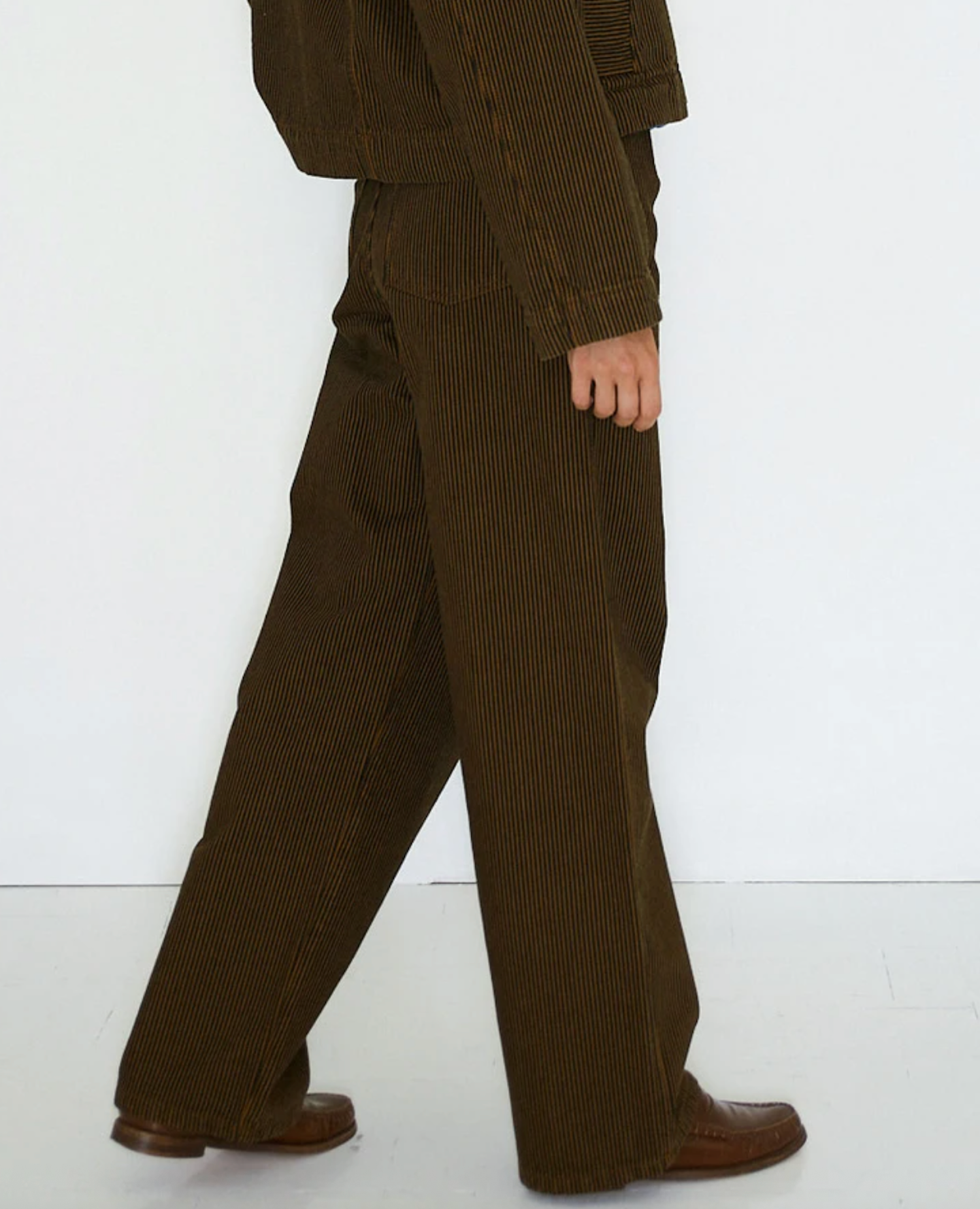Brown Striped Trousers