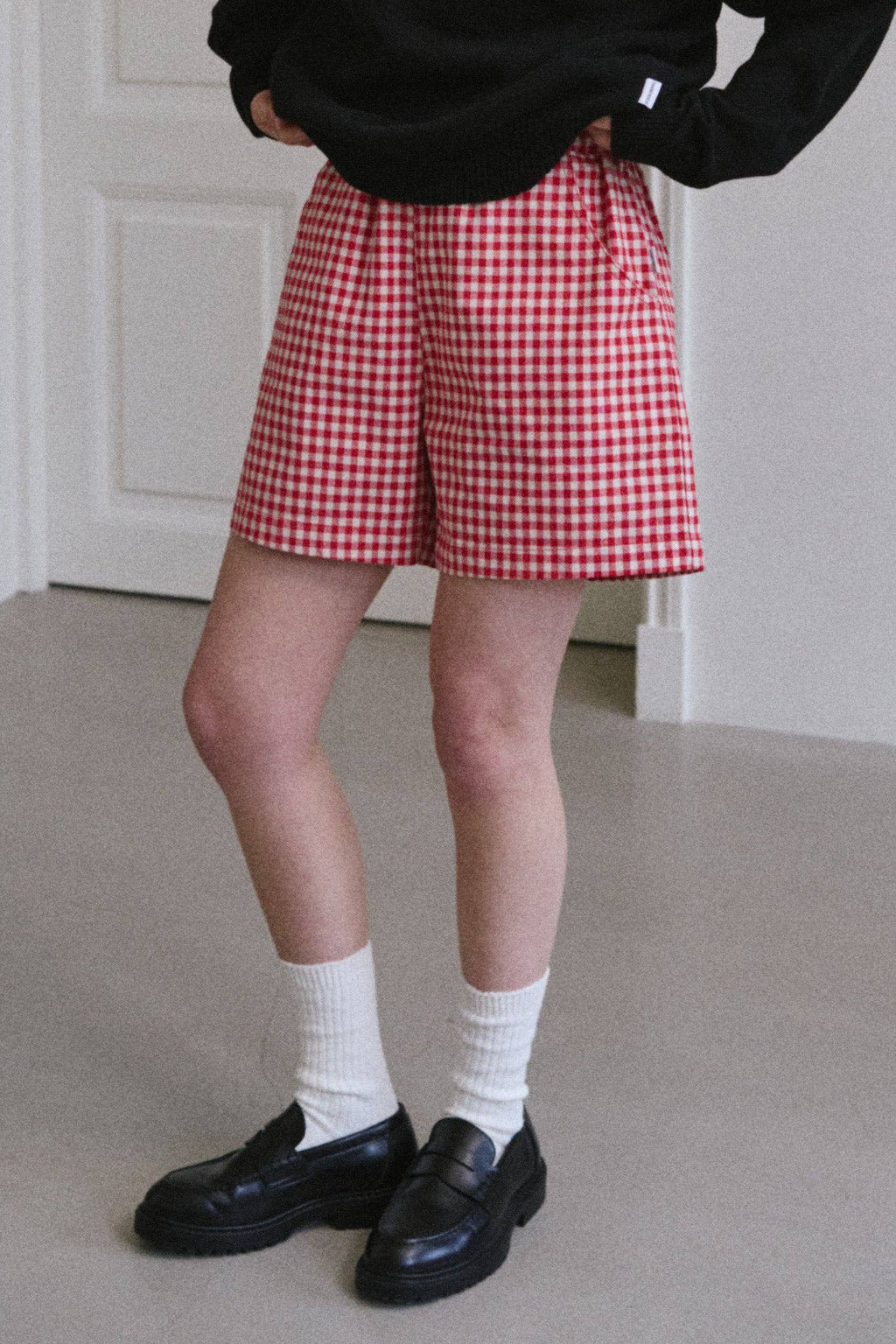 City Shorts Red Gingham