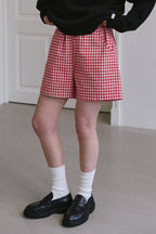 City Shorts Red Gingham