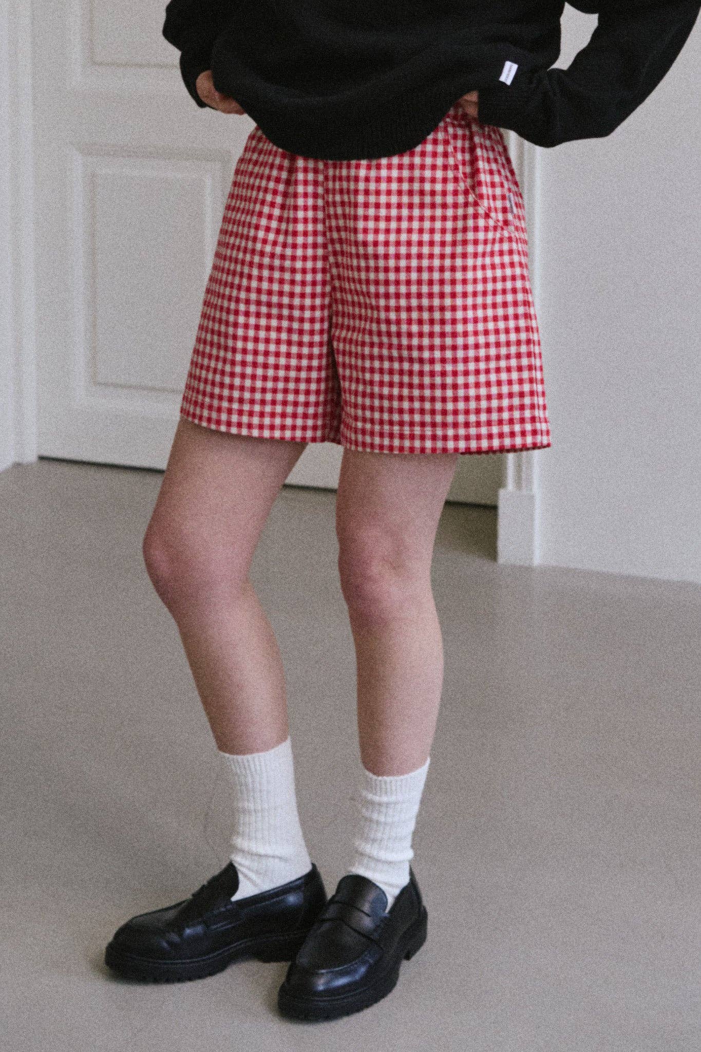 City Shorts Red Gingham