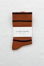 Stripe Wally Socks Camel