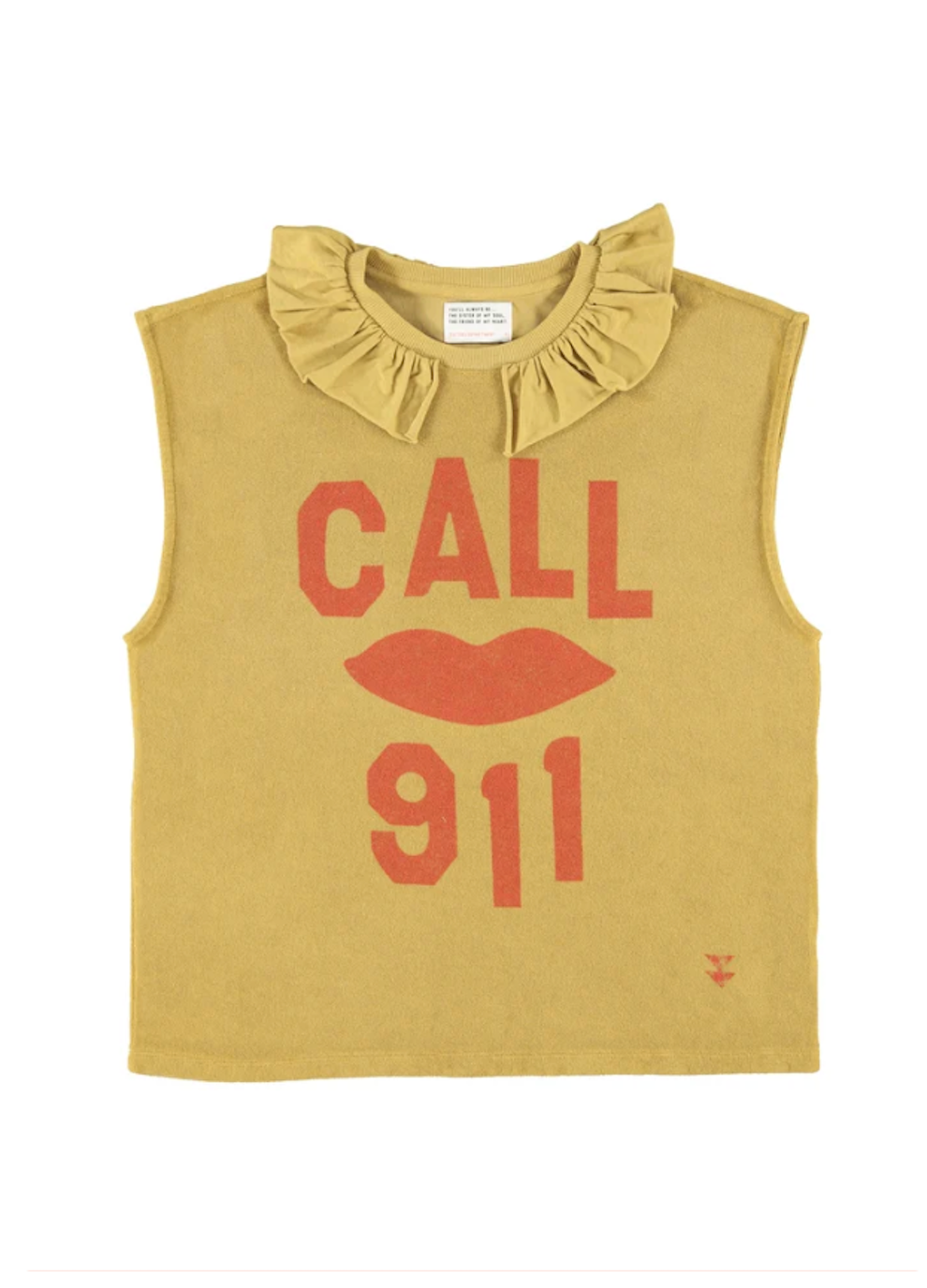 Camel Ruffle Collar t Shirt Call 911
