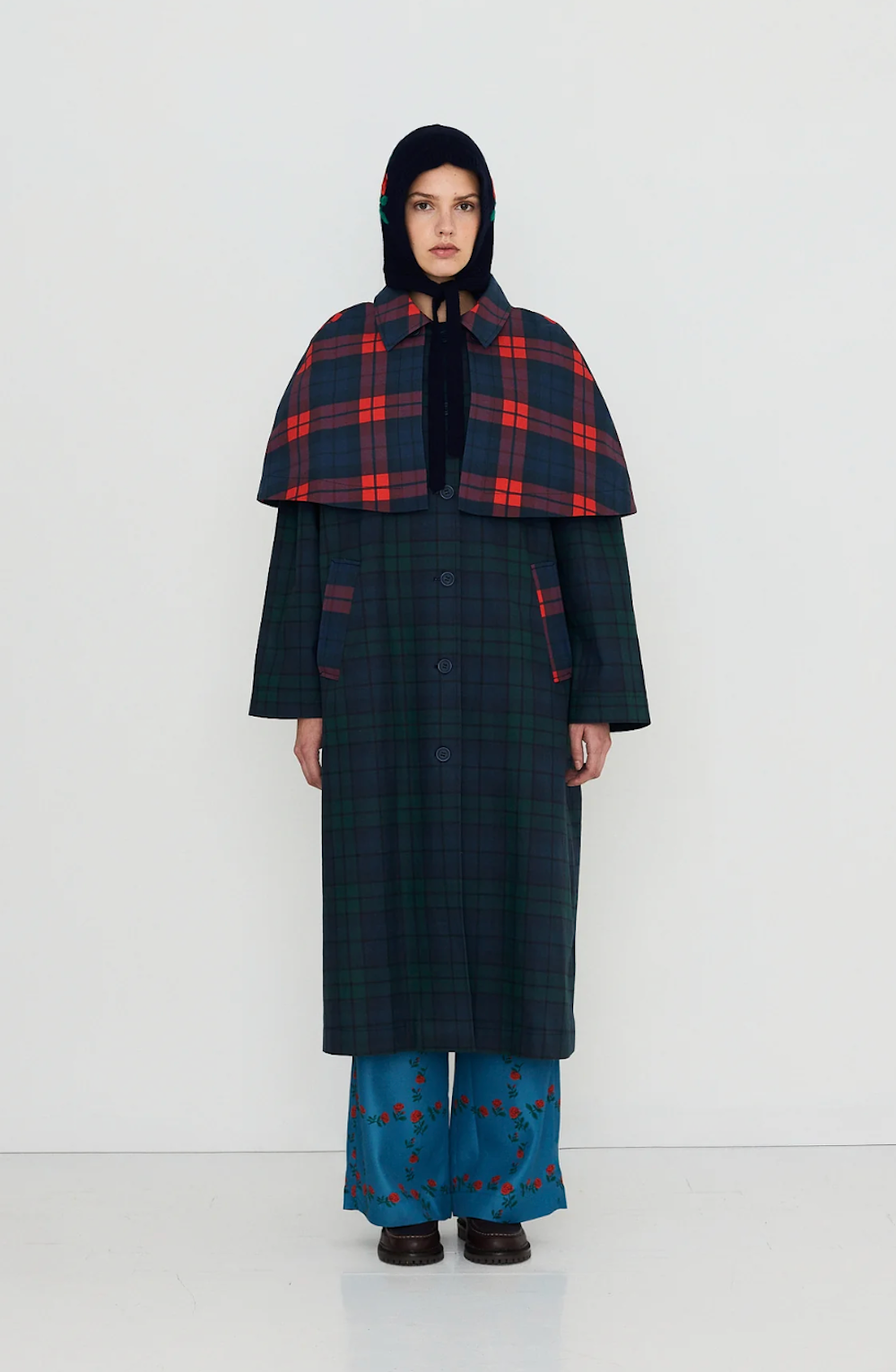 Cape Check Trenchcoat