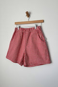 City Shorts Red Gingham
