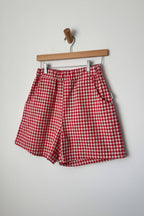 City Shorts Red Gingham