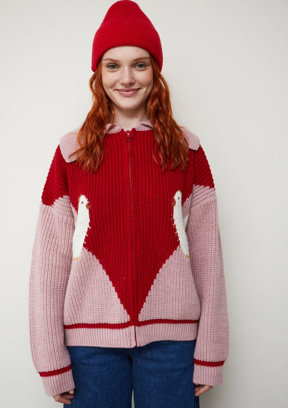 Red Chicken Cardigan