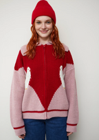 Red Chicken Cardigan