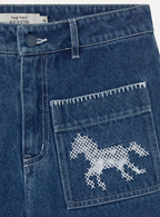 Embroidered Horses Jeans
