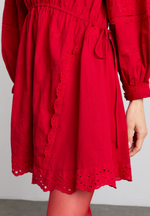 Load image into Gallery viewer, Clancy Red Embroidered Mini Dress
