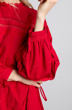 Load image into Gallery viewer, Clancy Red Embroidered Mini Dress
