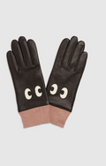 Eyes Cuff Leather Gloves