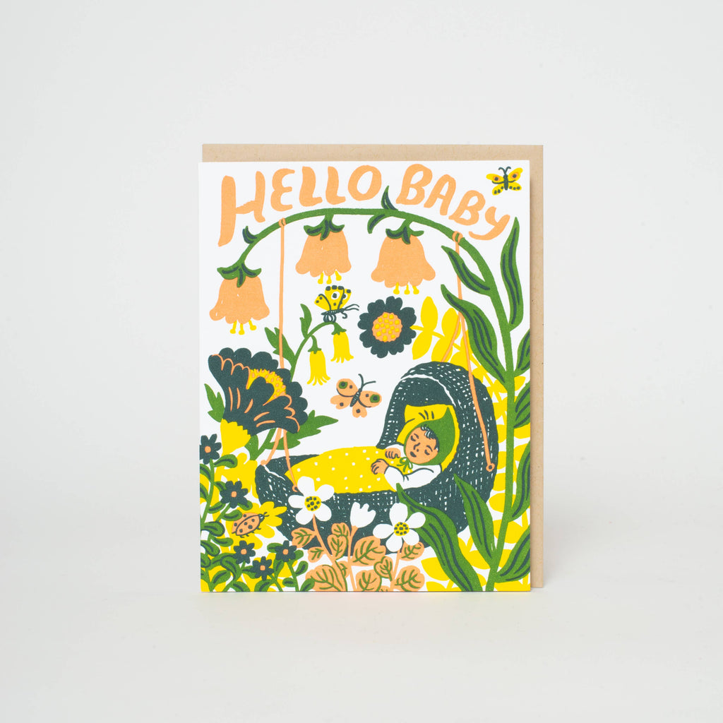 Hello Baby Bassinet  Card