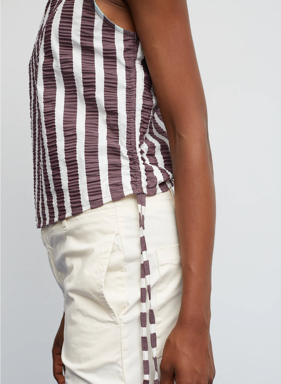 Eggplant Seersucker Top