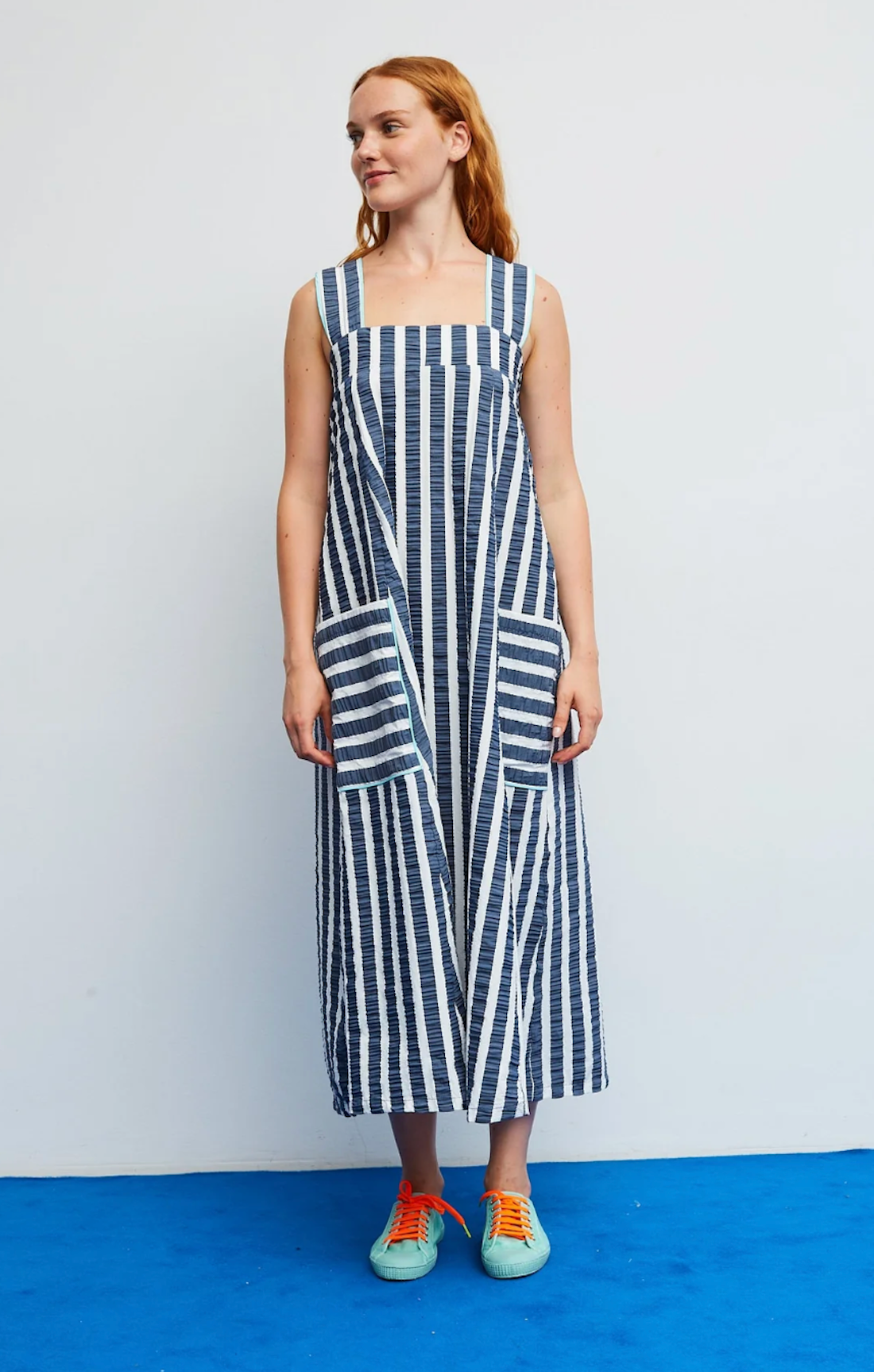 Blue Seersucker Dress
