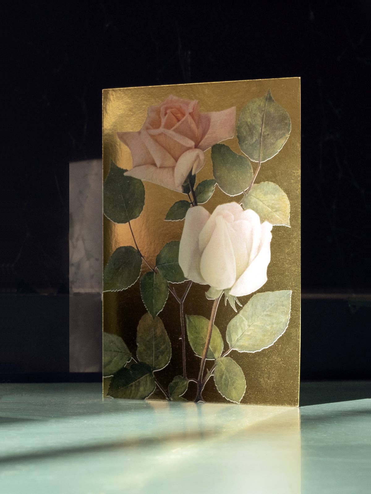 PEACHY ROSES GREETING CARD