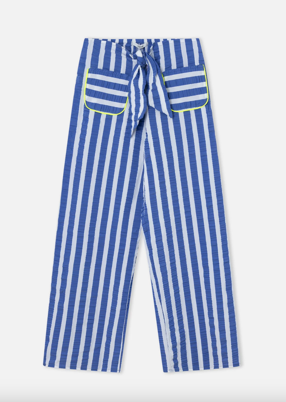 Bow Front Blue Stripe Trousers