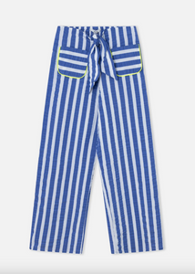 Bow Front Blue Stripe Trousers