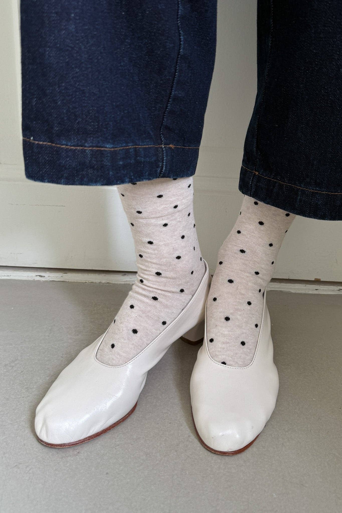 POLKA DOT Socks CREAM/RED