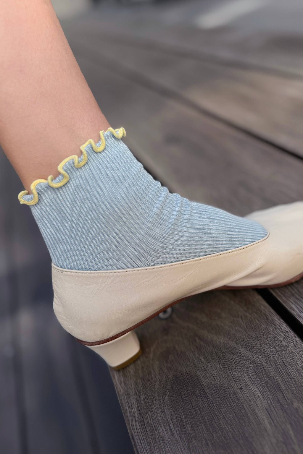 Petite Ruffled Socks BABY BLUE / BUTTER