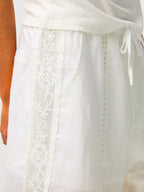 Linen Lace-Trim Shorts