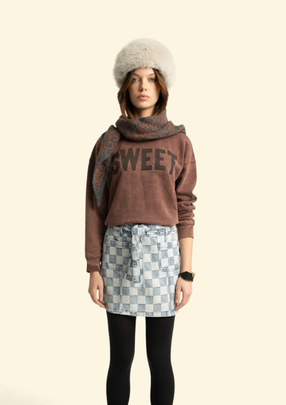Faded Brown Trouble Maker Sweatshirt