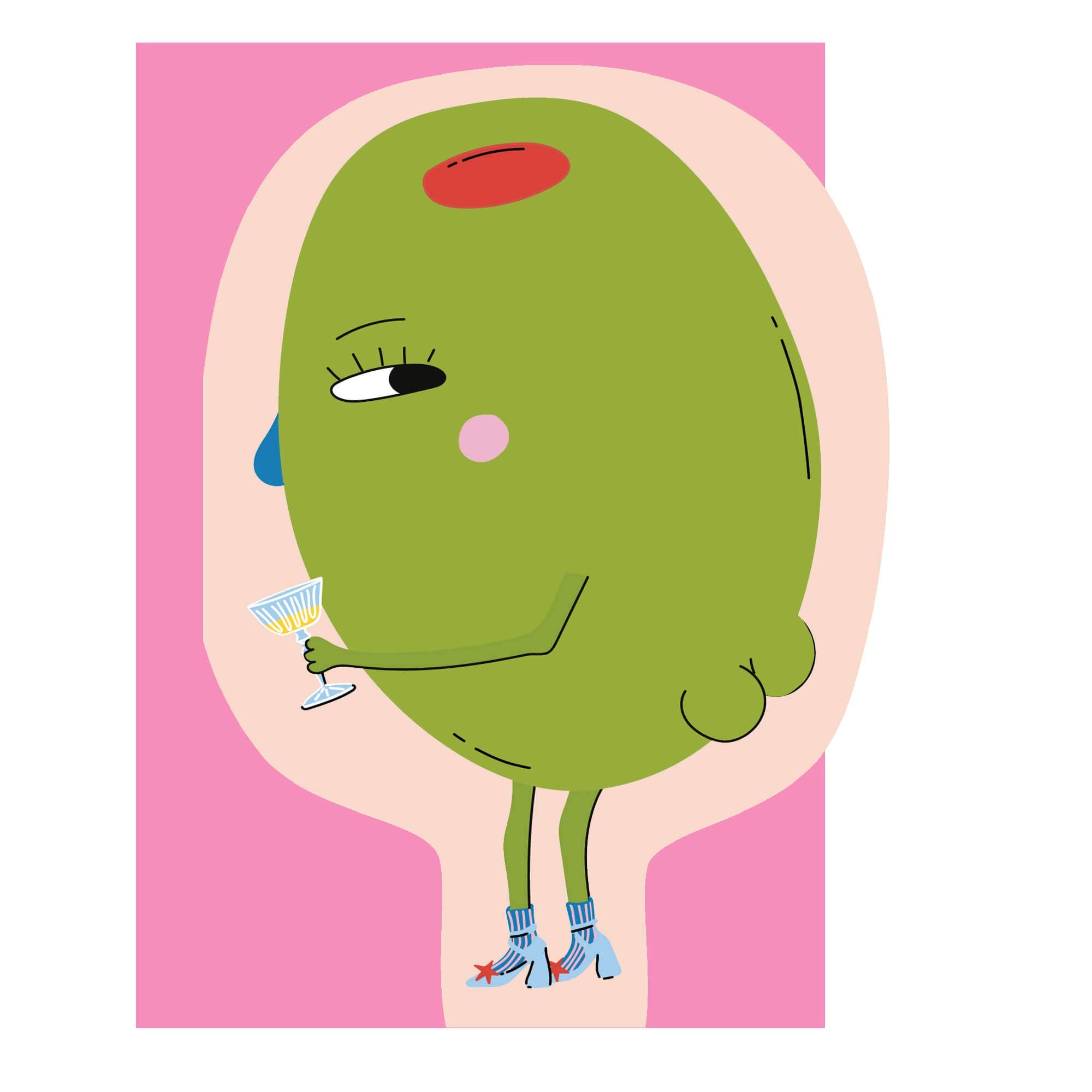 Hey Olive ! Die cut everyday greeting card | funny card