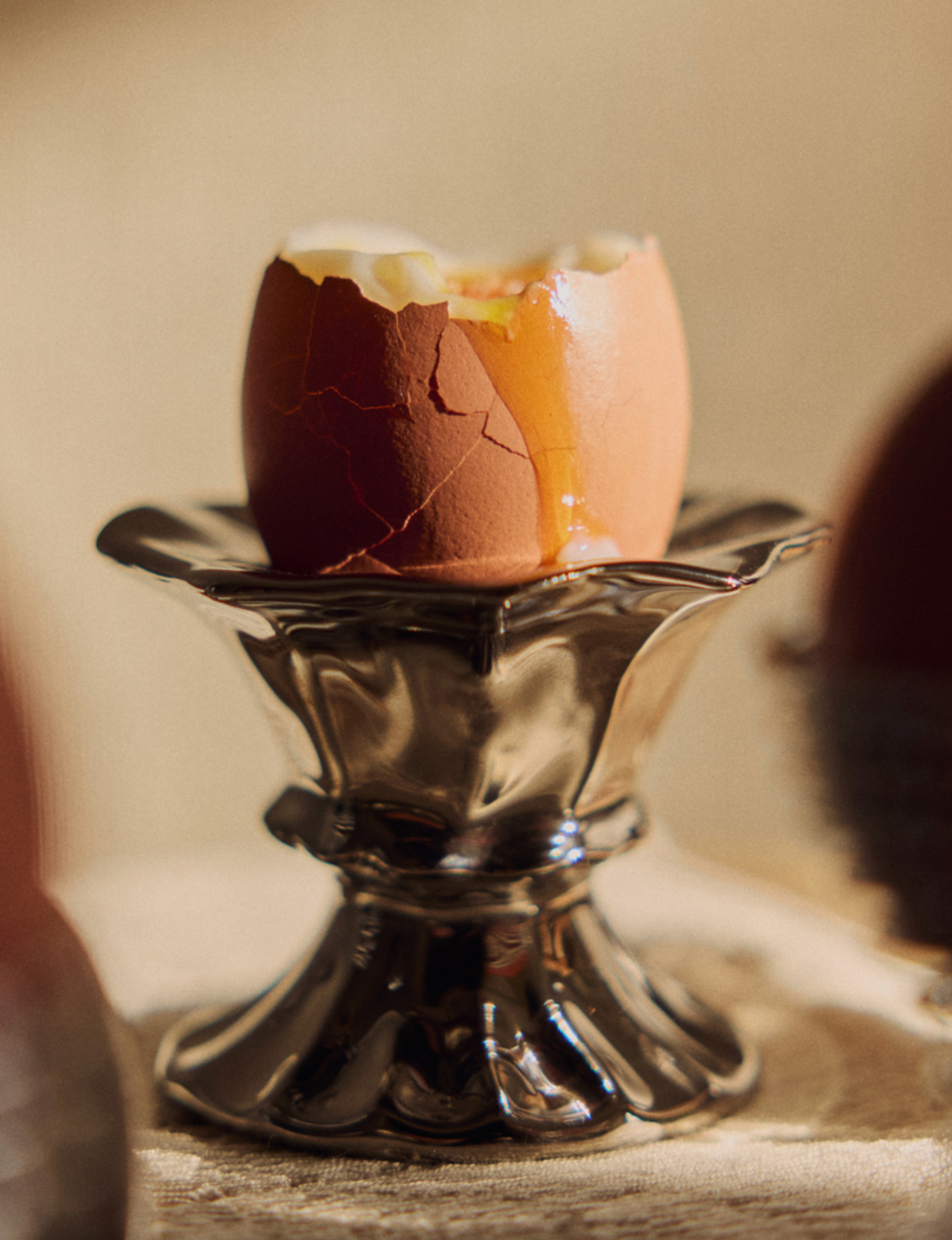 Chrome Egg Cups Set