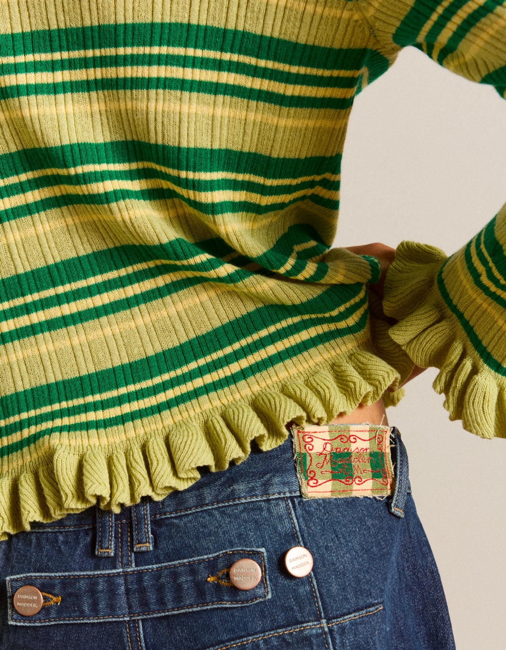 Anelis Stripe Cotton Merino Cardigan