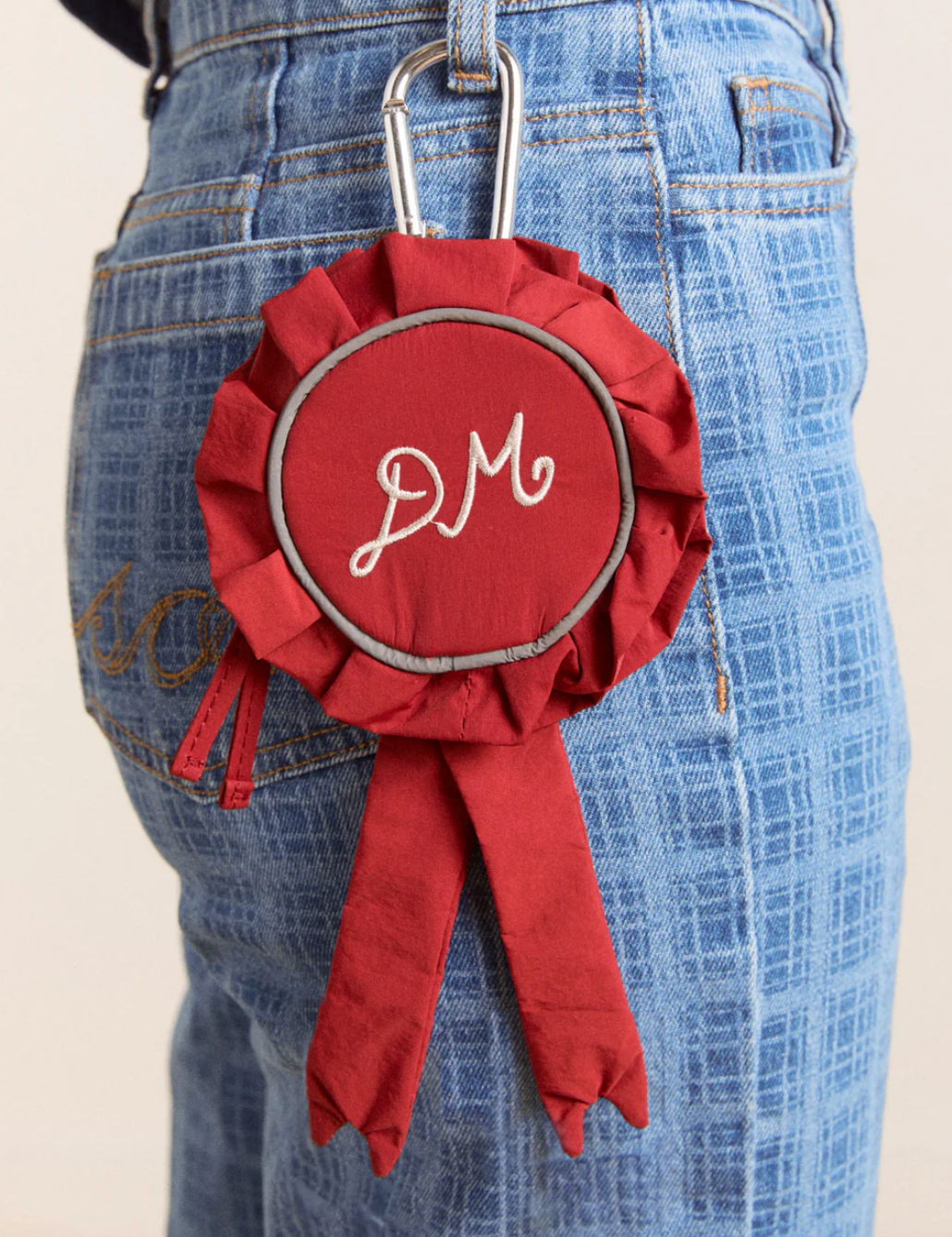 Red Rosette Bag Charm
