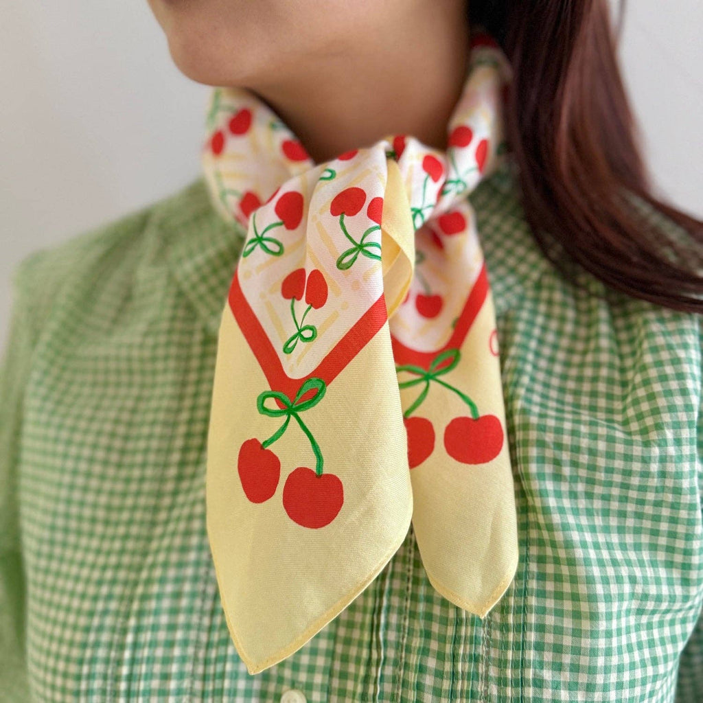 Cherry Cotton Silk Bandana