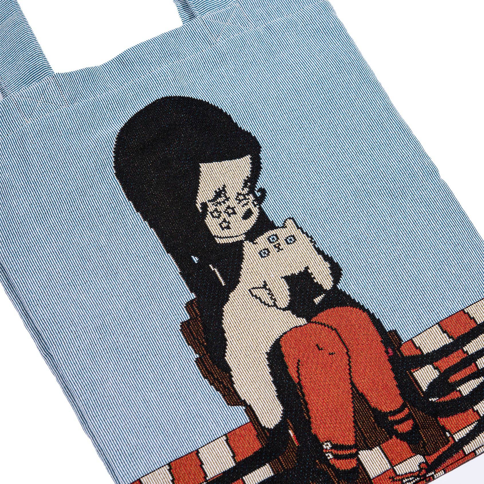 Love Cats Blanco Woven Tote