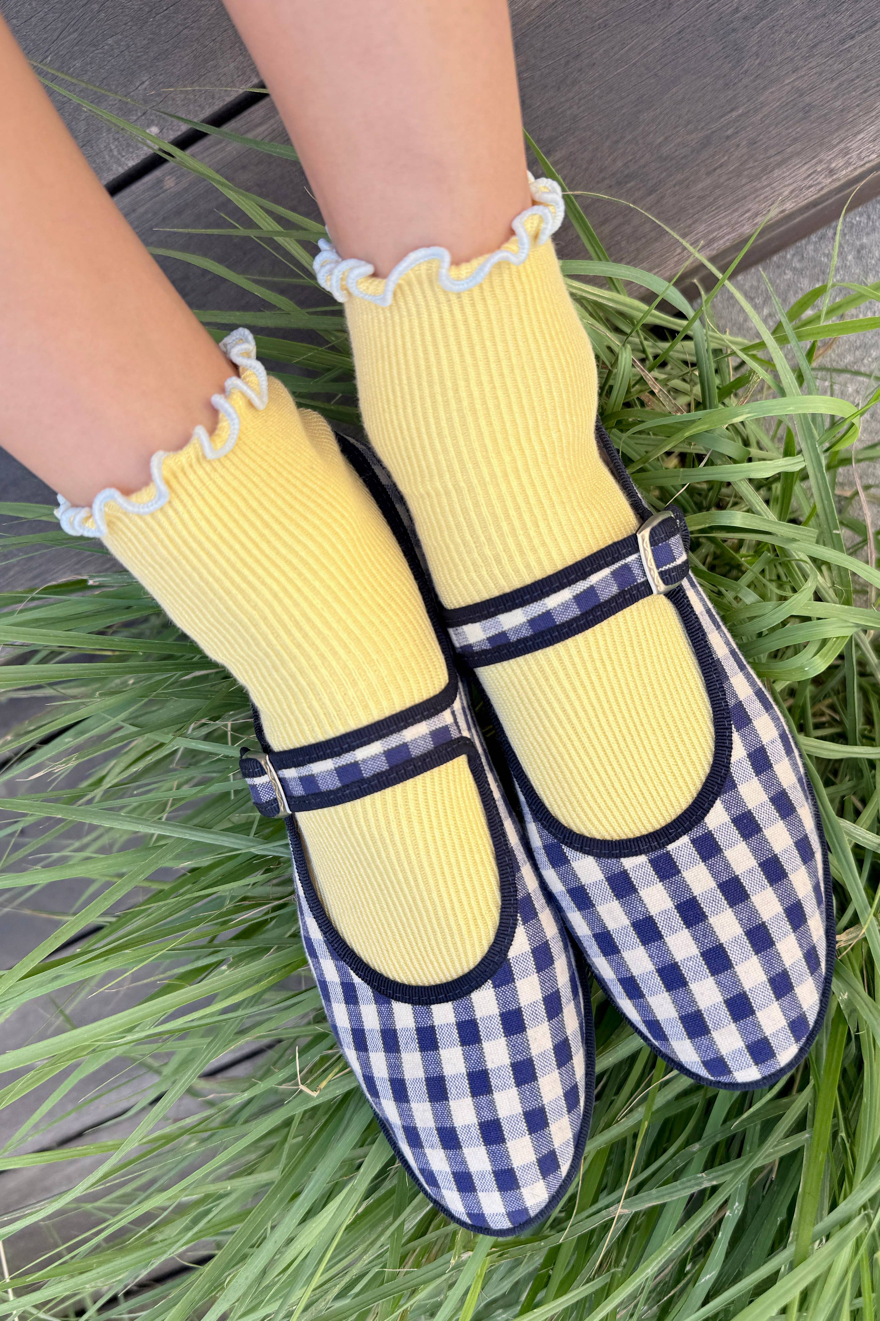 Petite Ruffled Socks BUTTER / BABY BLUE