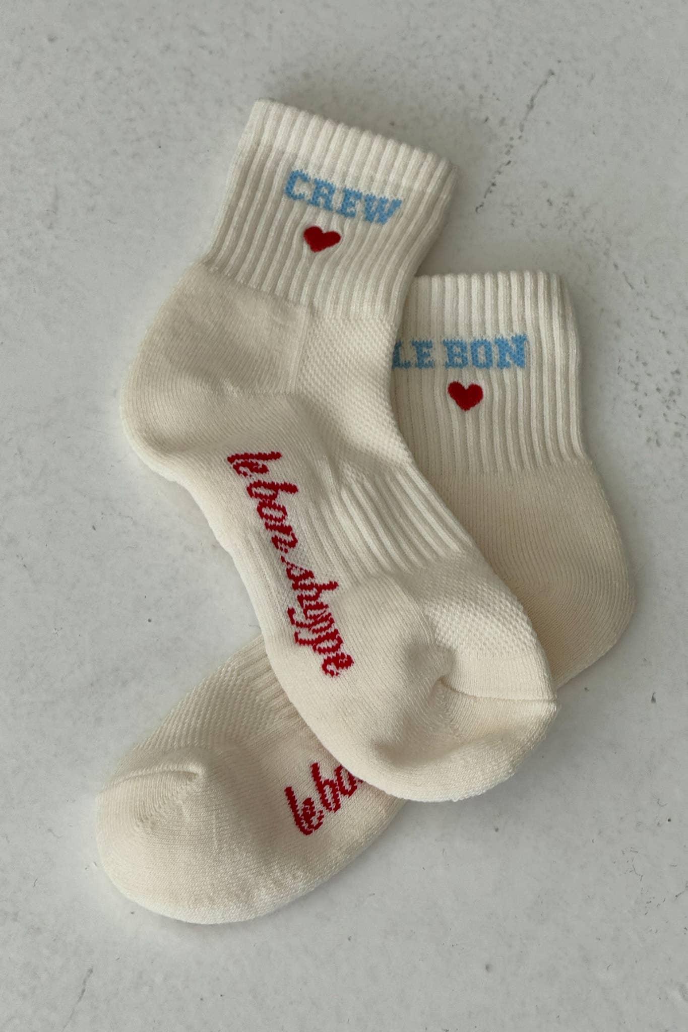 Embroidered Crew Socks VANILLA