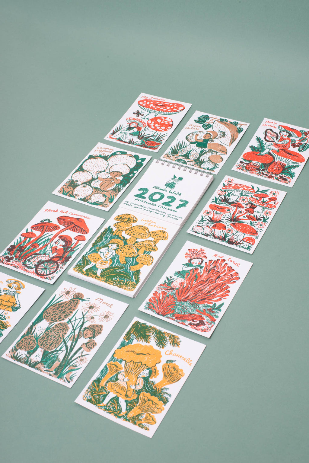 Gnomes & Mushrooms Postcard Wall Calendar