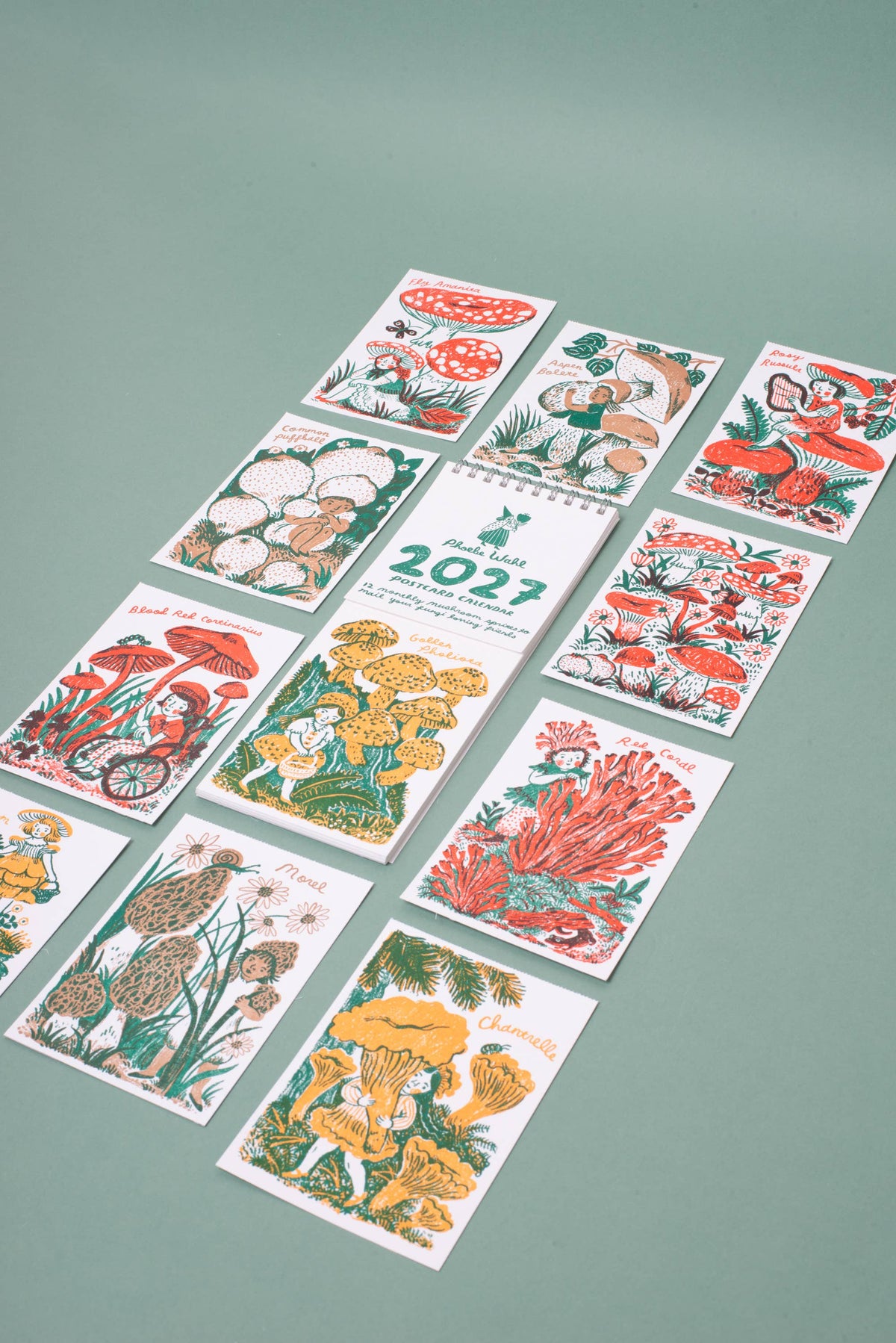 Gnomes & Mushrooms Postcard Wall Calendar