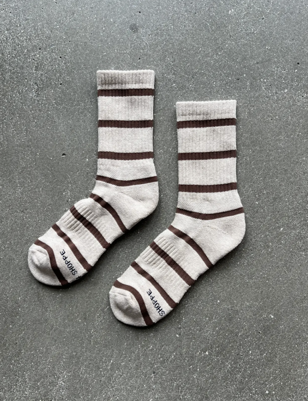 Flax Striped Boyfriend Socks