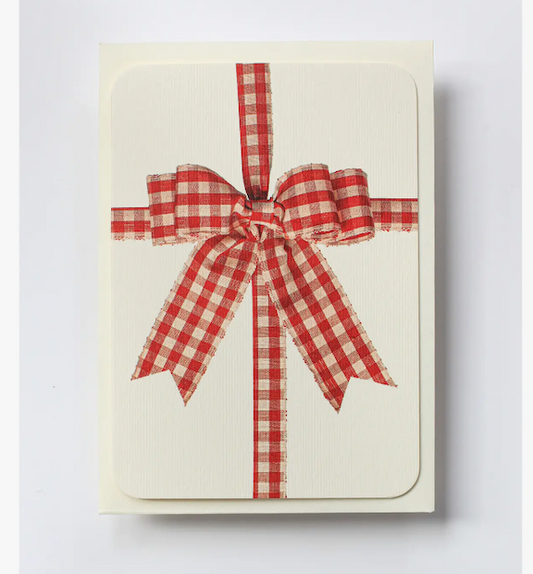 Gingham Bow Note Card