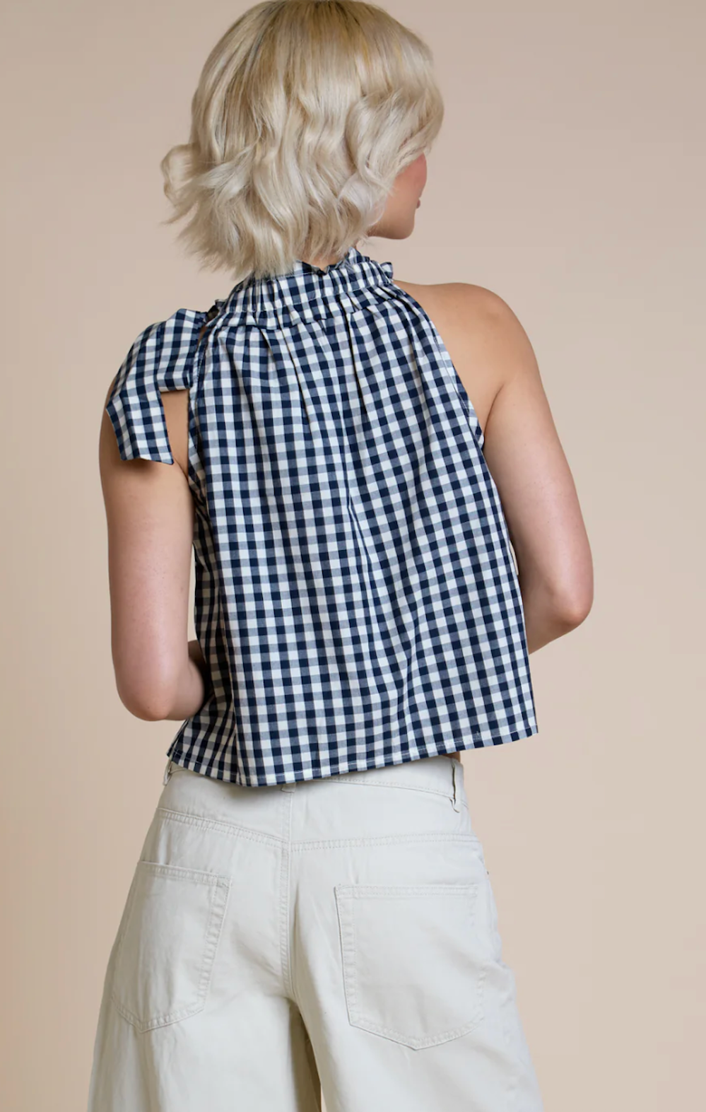 Gingham Tie Top