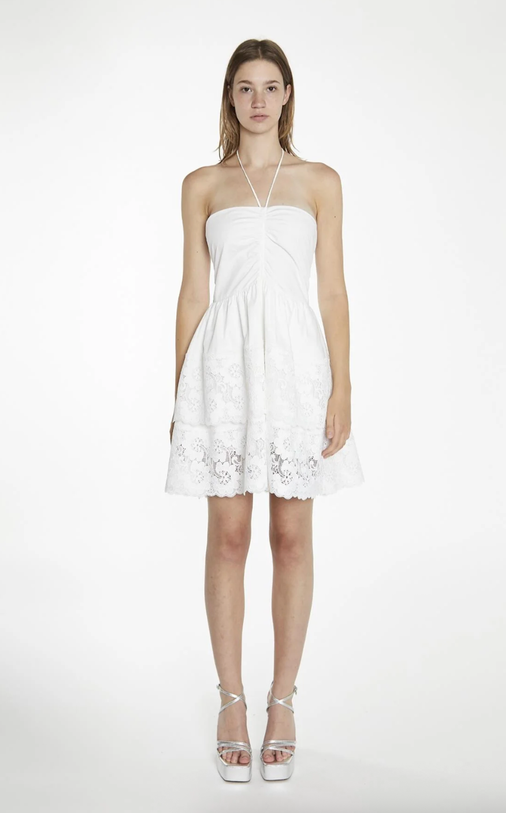 White Halterneck Mini Dress