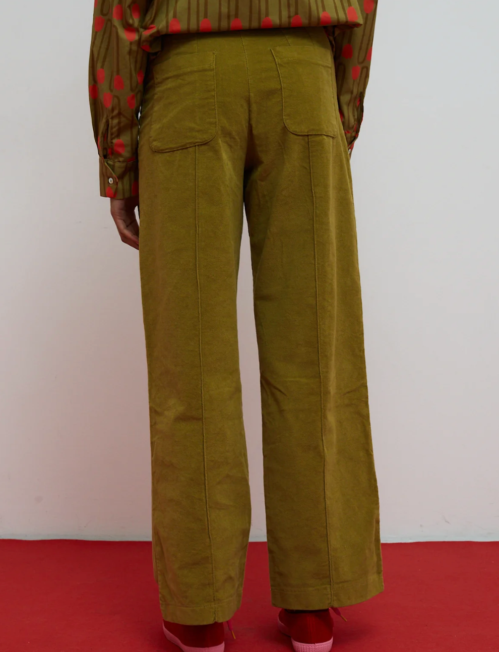 Khaki Gold Velvet Trousers