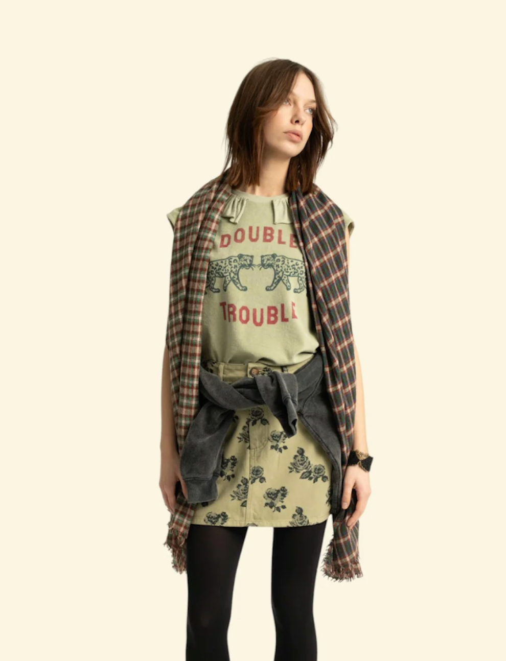 Ruffle Collar t Shirt Double Trouble
