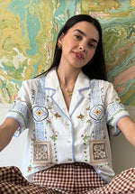 Load image into Gallery viewer, Capri Embroidered Blouse
